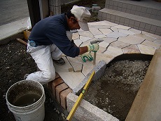 クォーツサイト石貼り